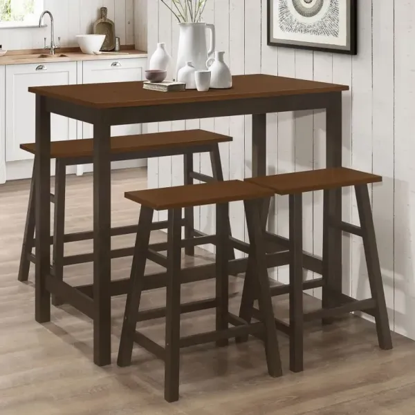 Connie 4-piece Counter Height Set Chestnut and Dark Brown