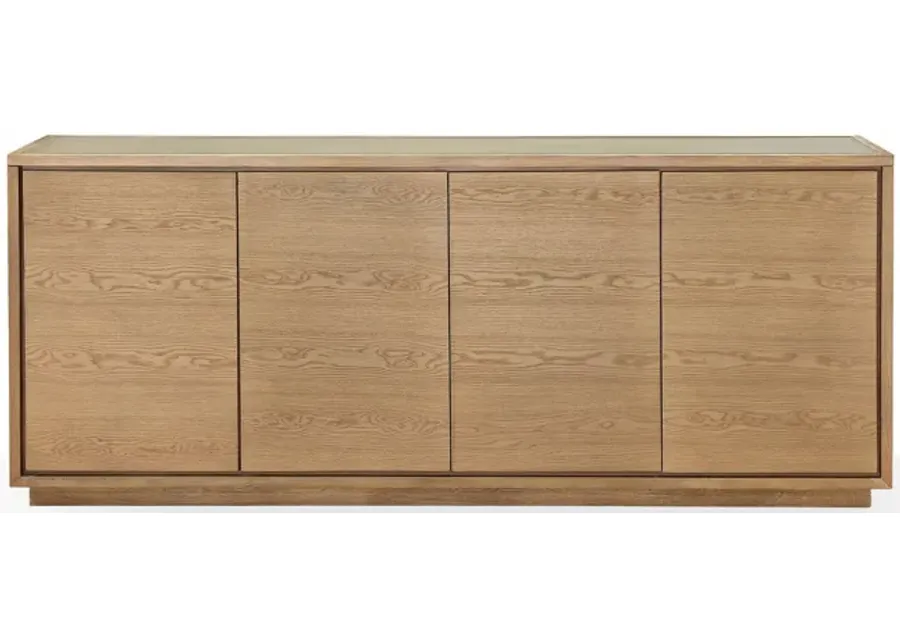 One Modern Coastal Four Door Sideboard in White Oak