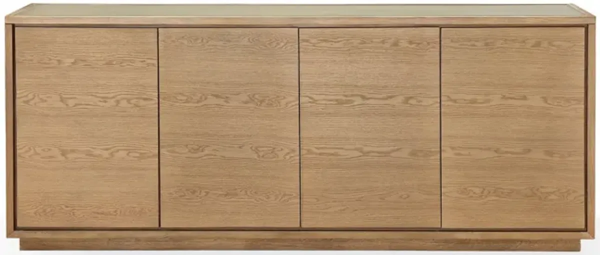 One Modern Coastal Four Door Sideboard in White Oak