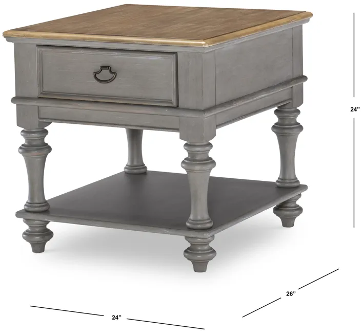 Kingston (Sandalwood Brown + Tweed Gray) End Table