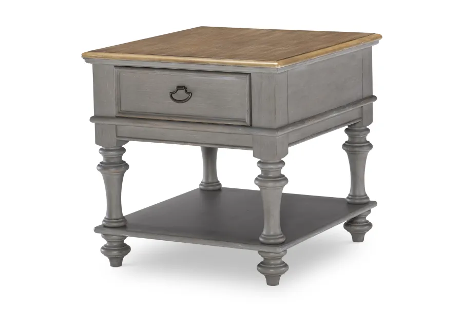 Kingston (Sandalwood Brown + Tweed Gray) End Table