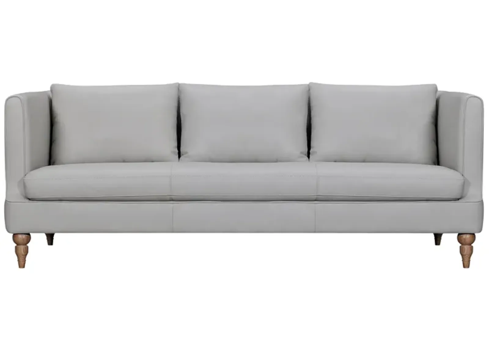 Vincenza 85" Dove Gray Leather Sofa