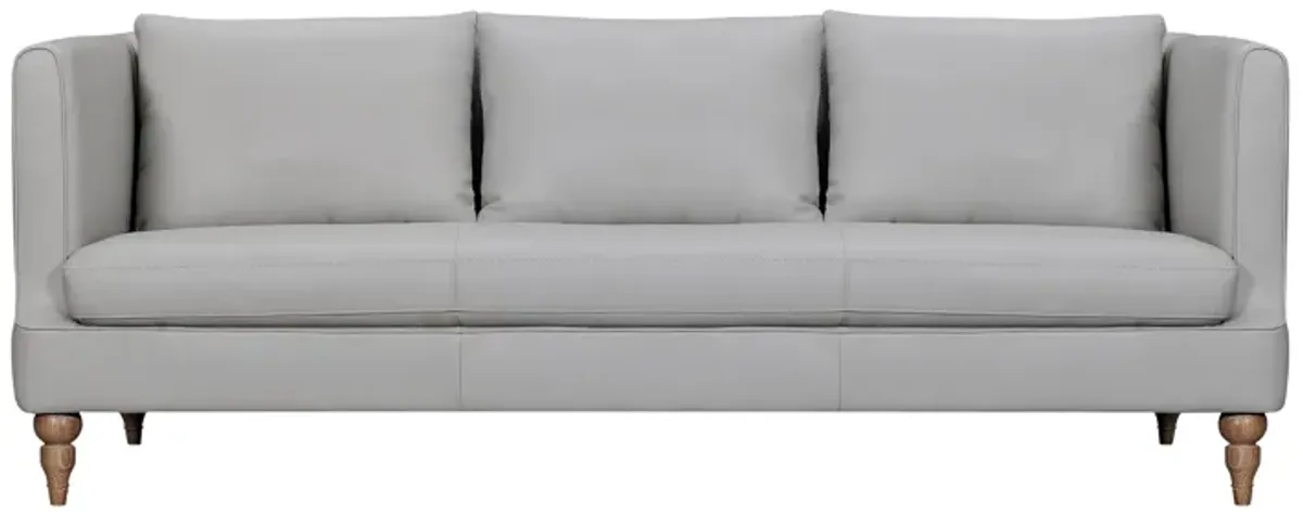 Vincenza 85" Dove Gray Leather Sofa