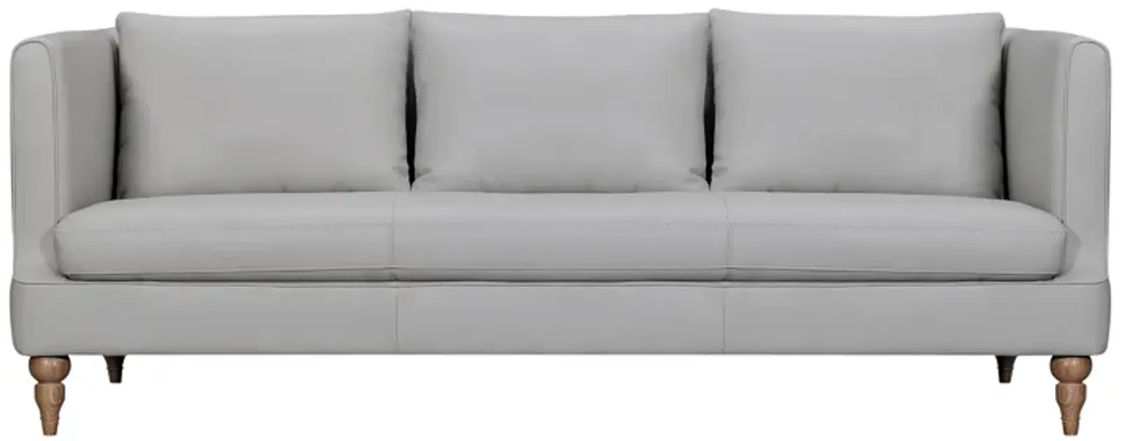 Vincenza 85" Dove Gray Leather Sofa