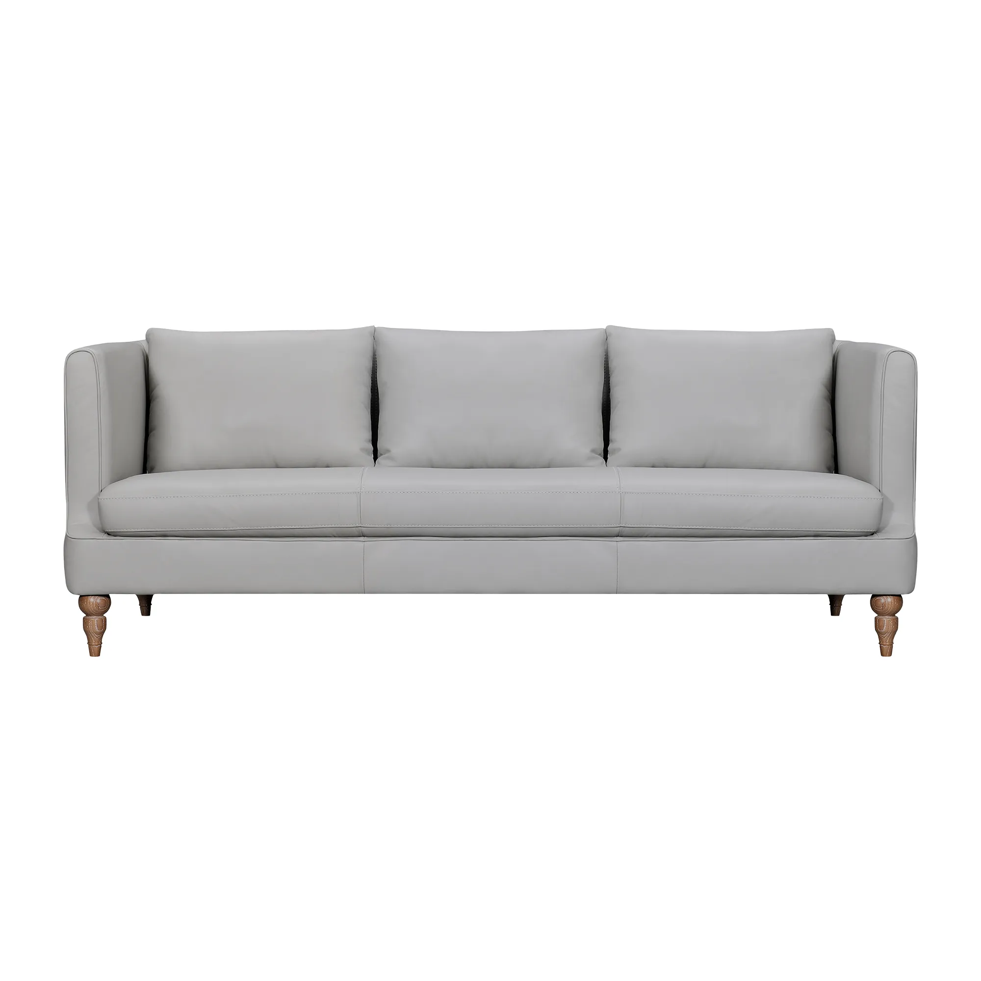 Vincenza 85" Dove Gray Leather Sofa