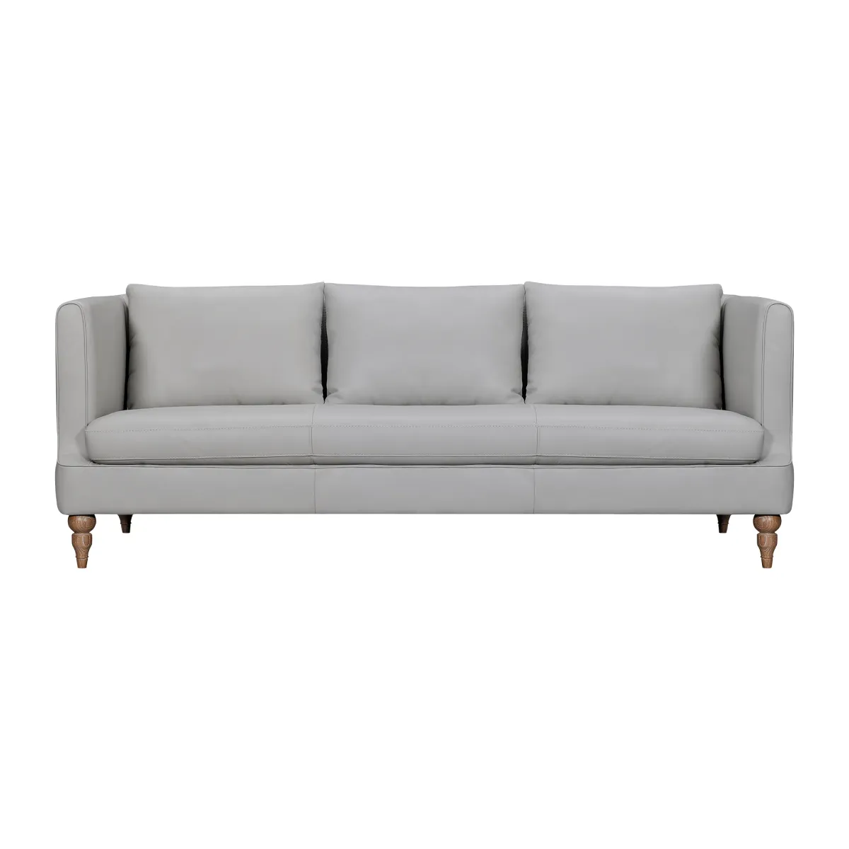 Vincenza 85" Dove Gray Leather Sofa