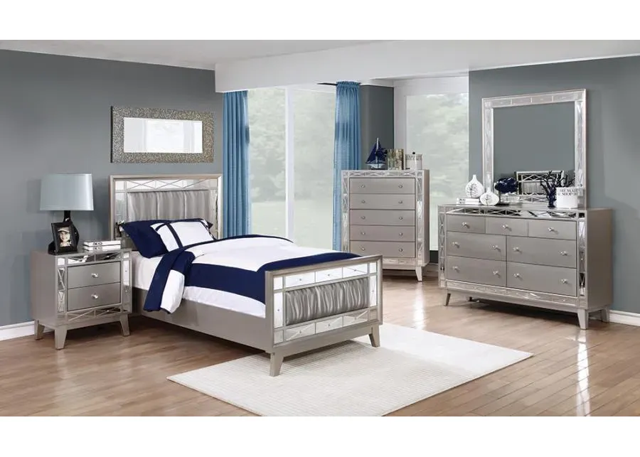 Leighton Bedroom Set Metallic Mercury