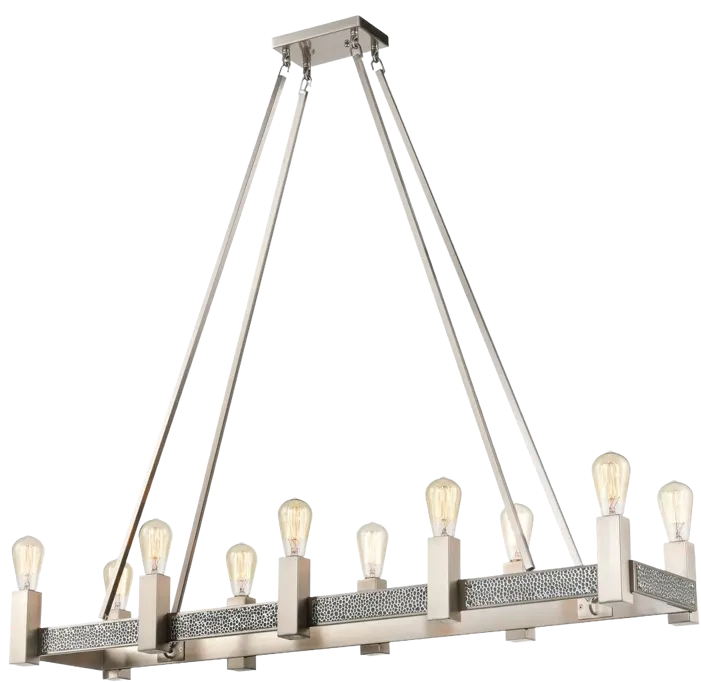 Impression 47" Wide 10-Light Linear Chandelier - Satin Nickel