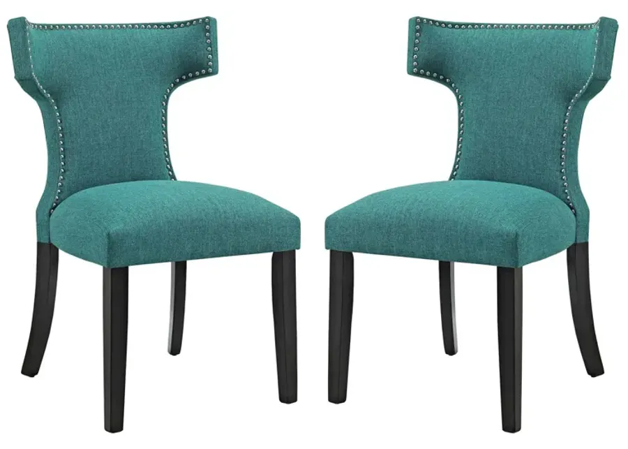 Curve Dining Side Chair Fabric Set of 2