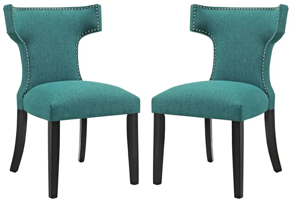 Curve Dining Side Chair Fabric Set of 2