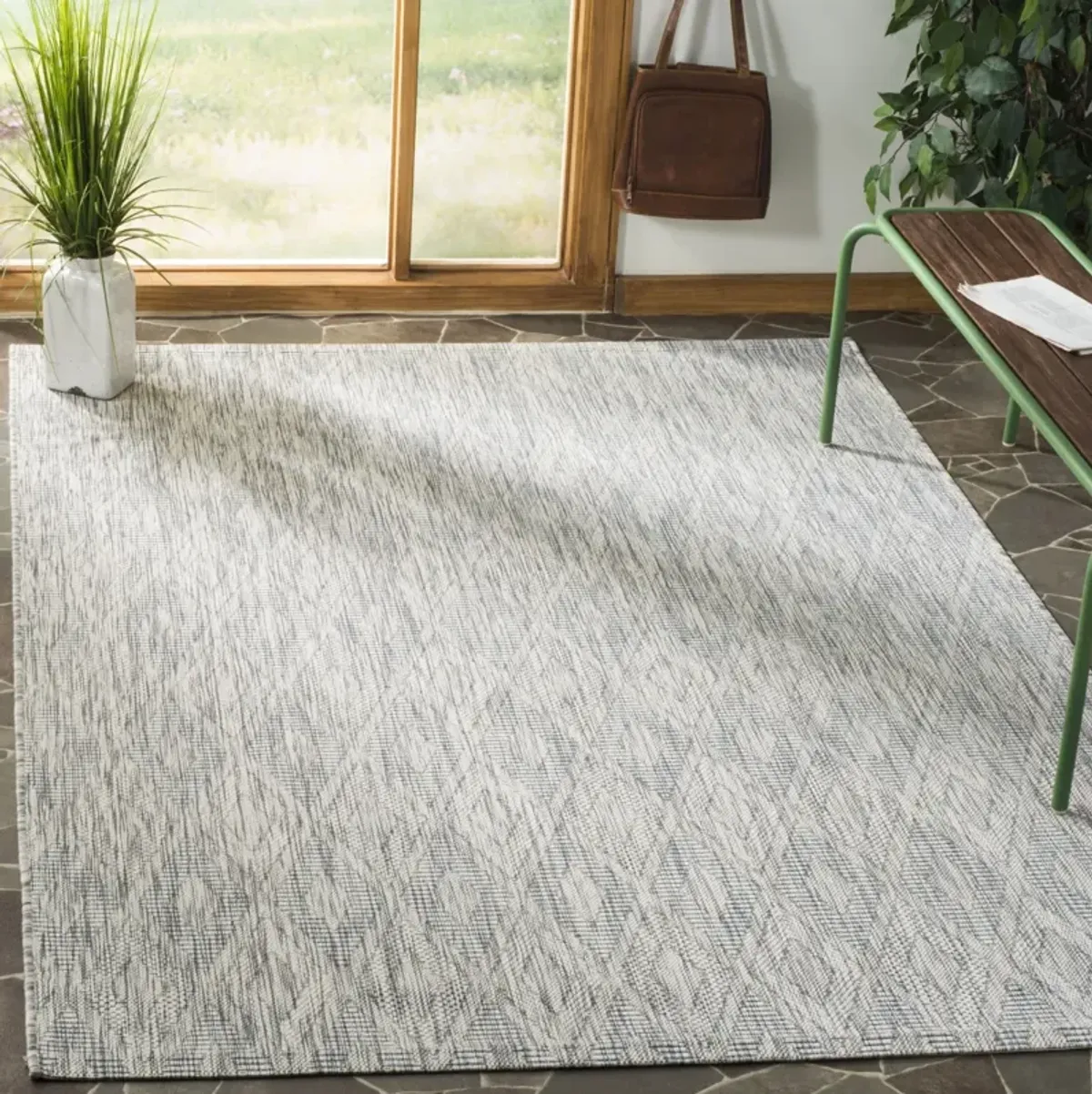 COURTYARD 8522 GREY  10' x 14' Large Rectangle Rug