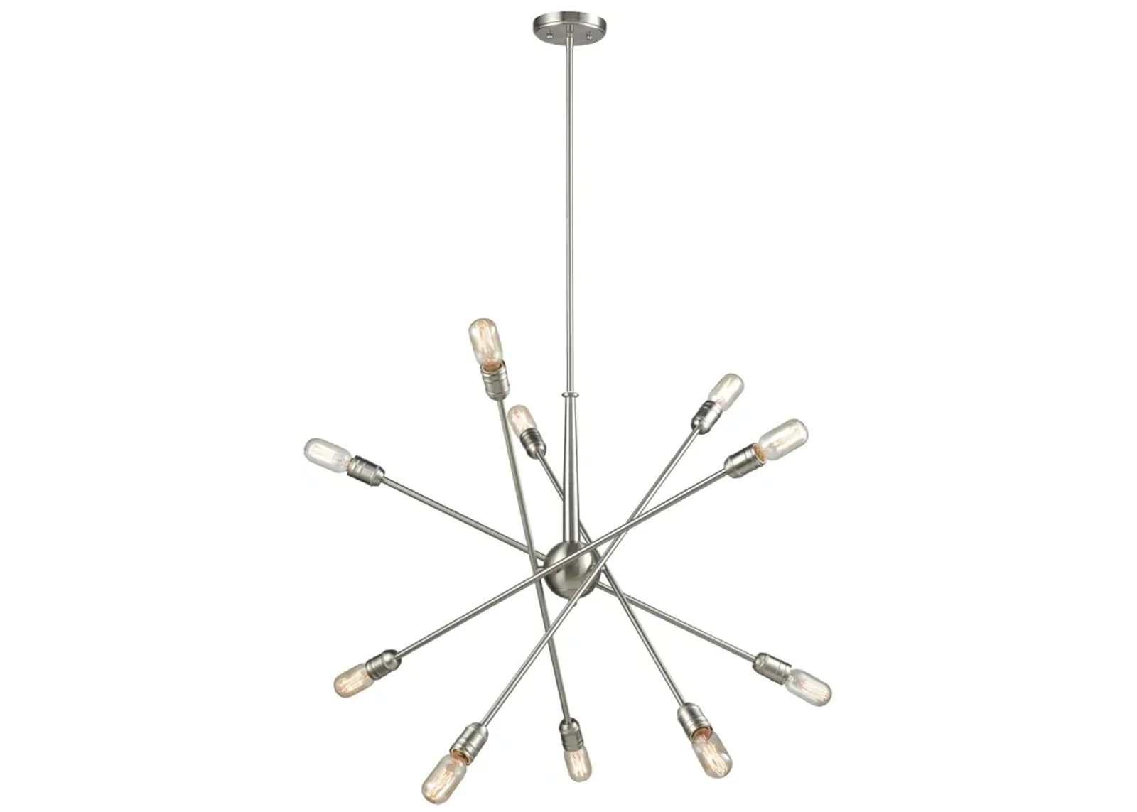 Delphine 33" Wide 10-Light Chandelier - Satin Nickel