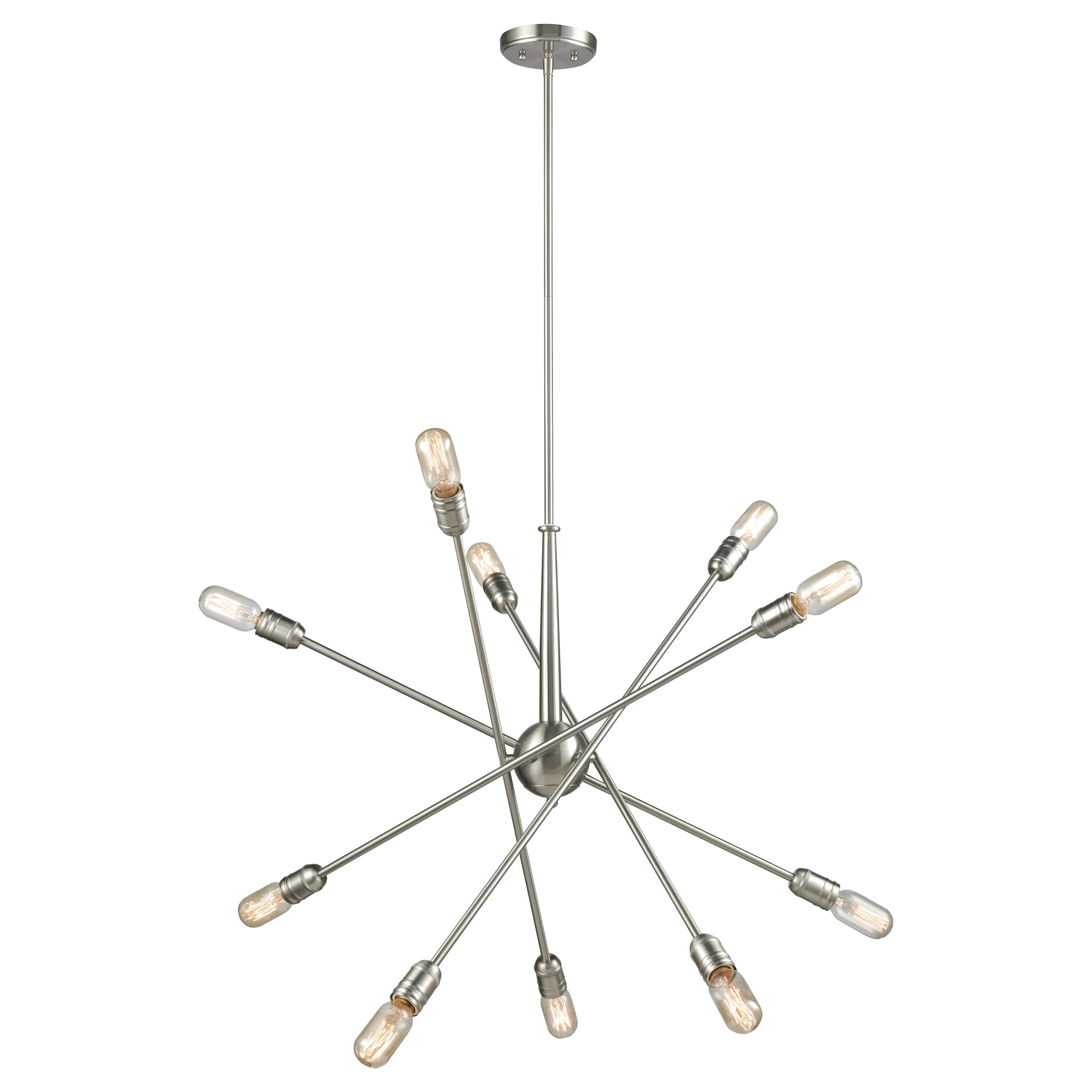 Delphine 33" Wide 10-Light Chandelier - Satin Nickel