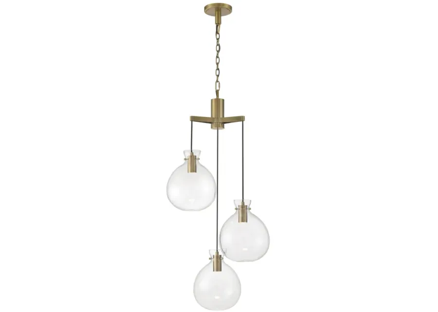 Selina Tiered Globe LED Chandelier - Antique Brass