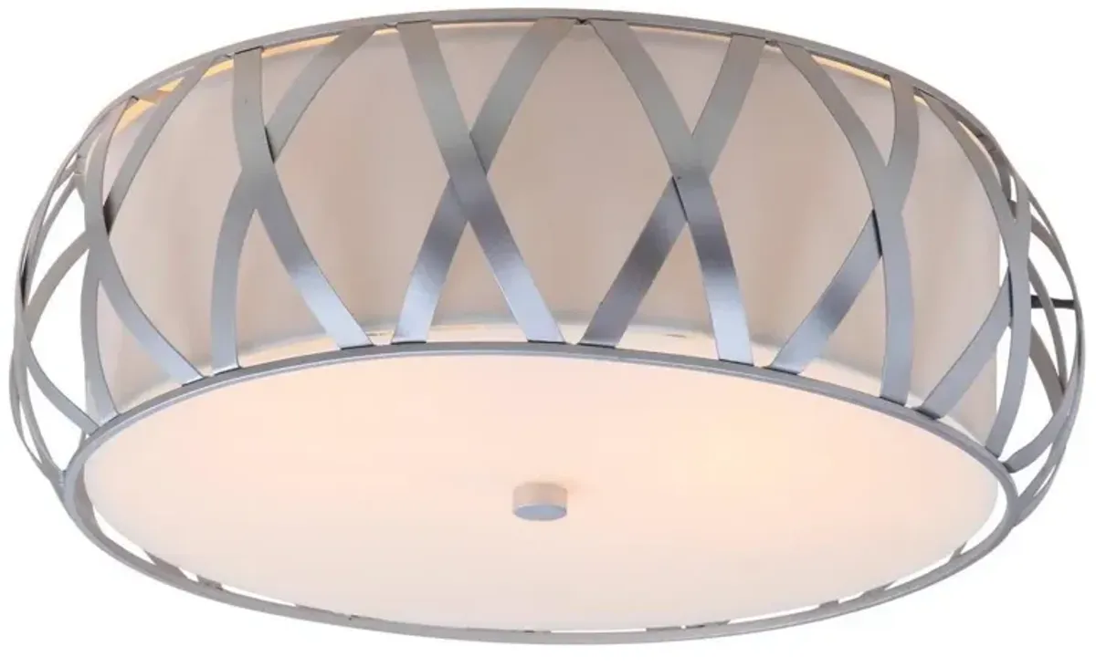 Charing 2 Light Chrome 15.4-Inch Dia Cross Flush Mount