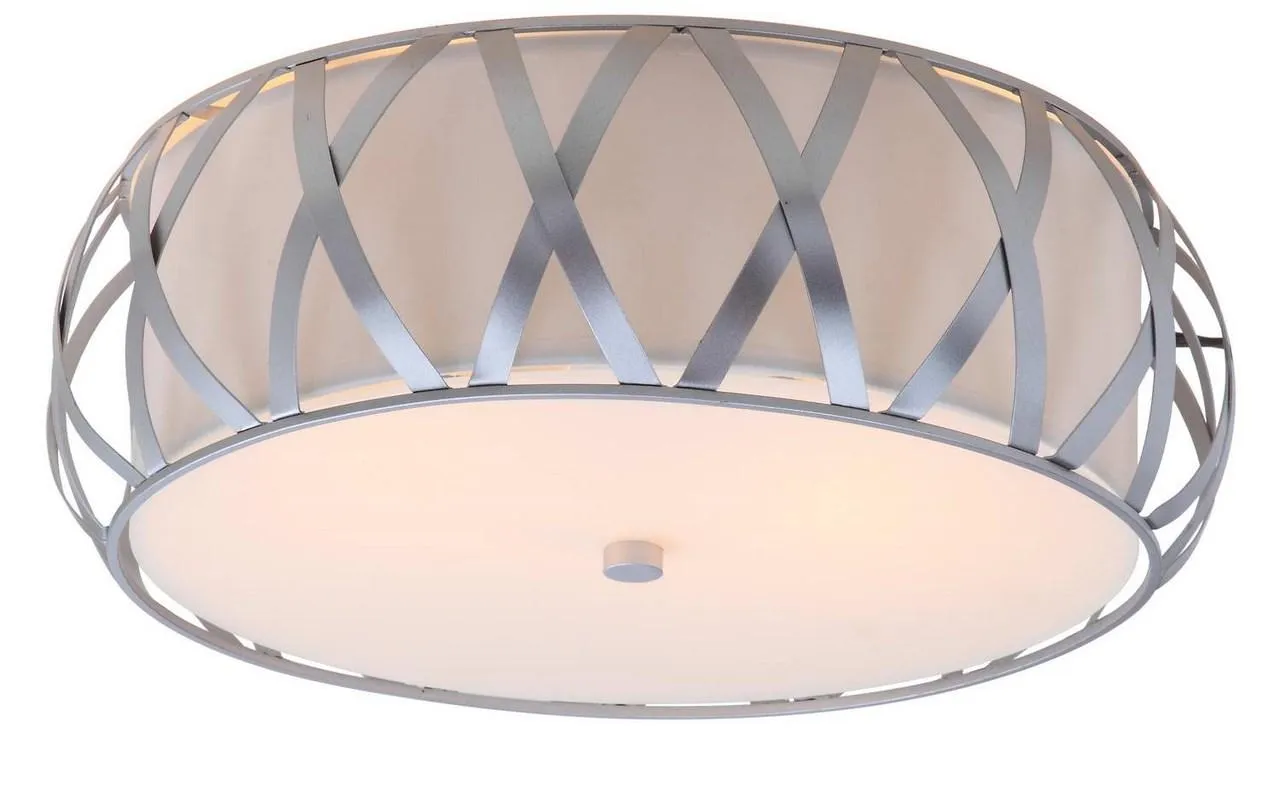 Charing 2 Light Chrome 15.4-Inch Dia Cross Flush Mount