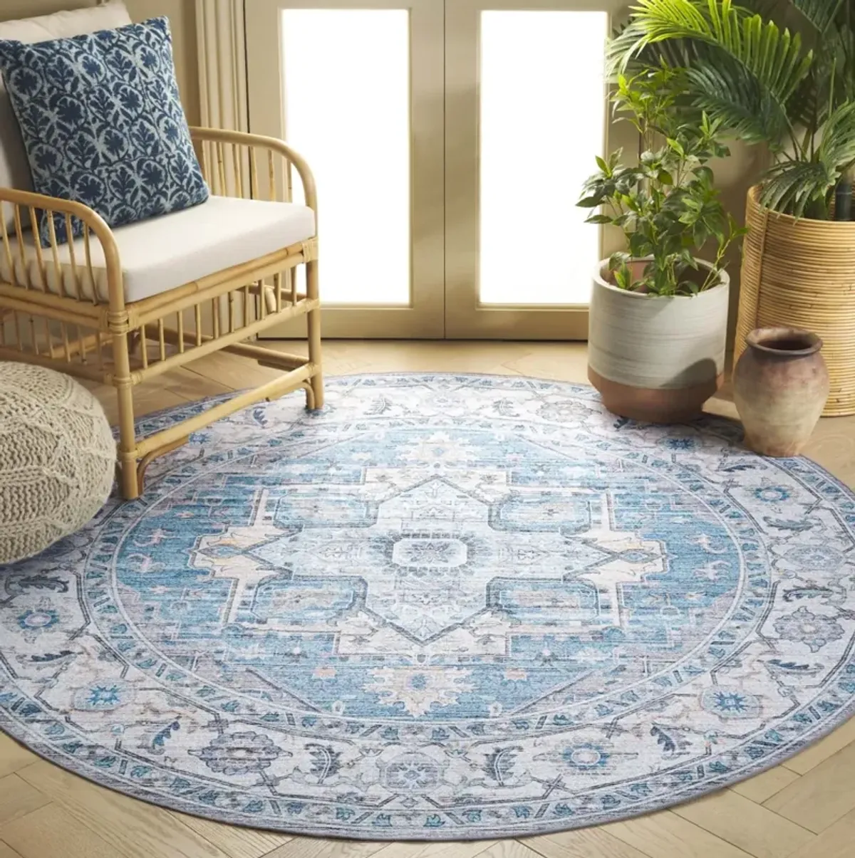 ARIZONA 913 GREY  6' x 6' Round Round Rug