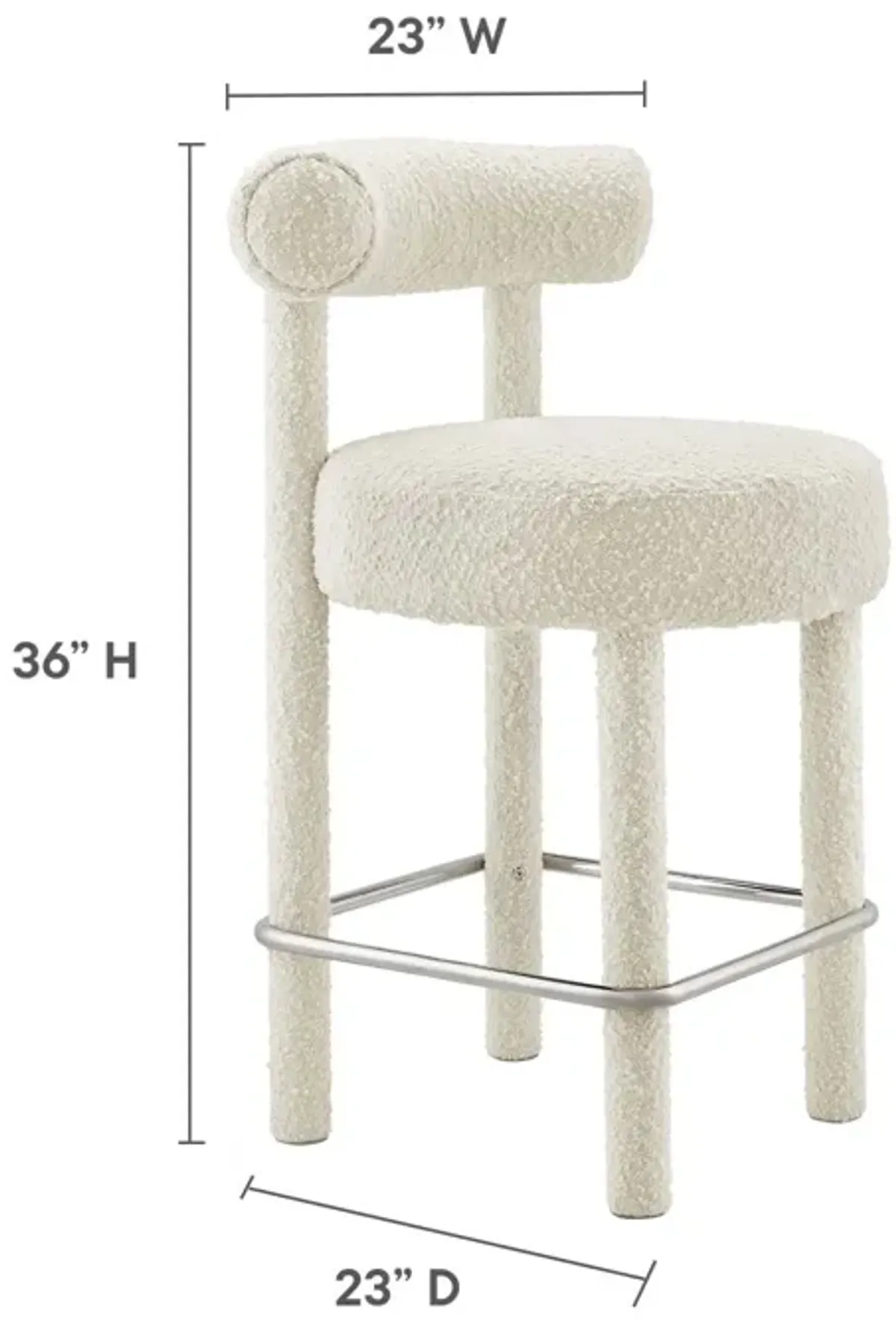 Toulouse Boucle Fabric Counter Stool - Set of 2