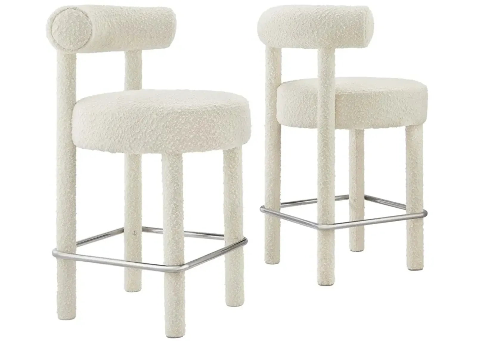 Toulouse Boucle Fabric Counter Stool - Set of 2