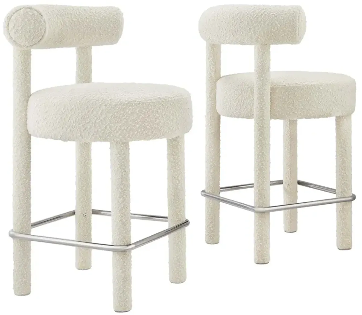 Toulouse Boucle Fabric Counter Stool - Set of 2