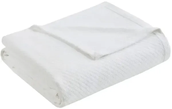 Madison Park Liquid Cotton White Blanket