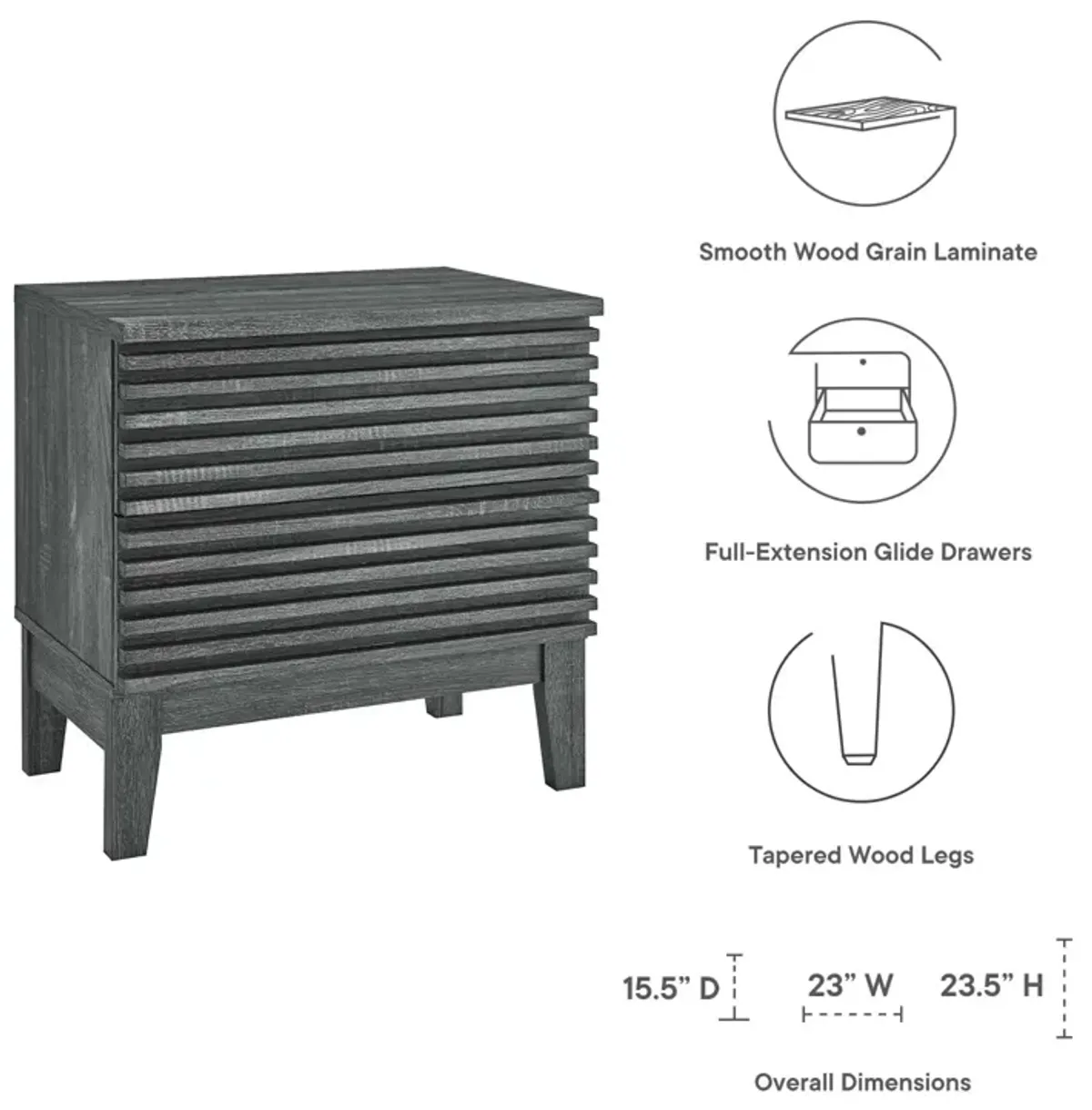 Render Two-Drawer Nightstand