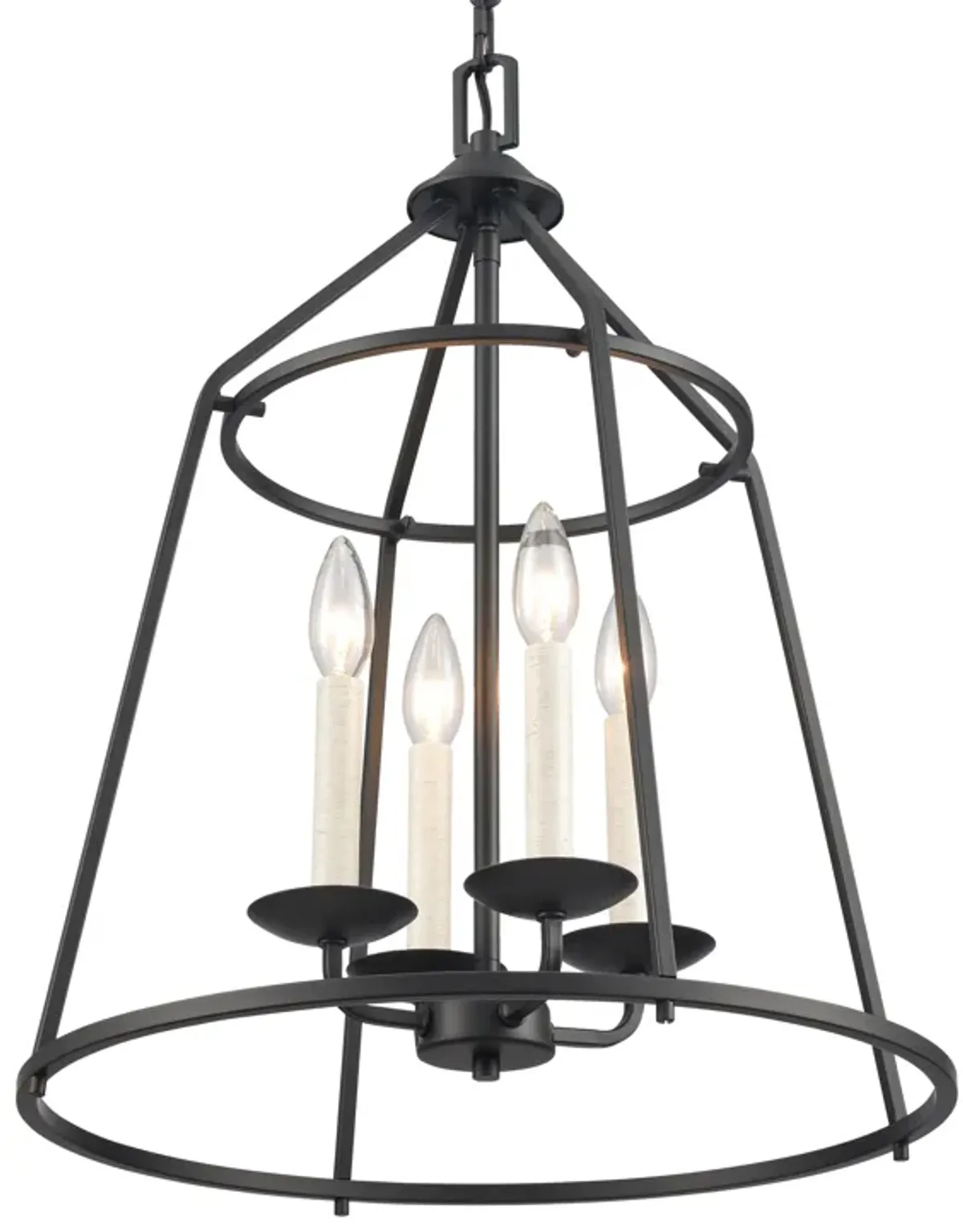 Ellisville 17.25'' Wide 4-Light Chandelier - Matte Black