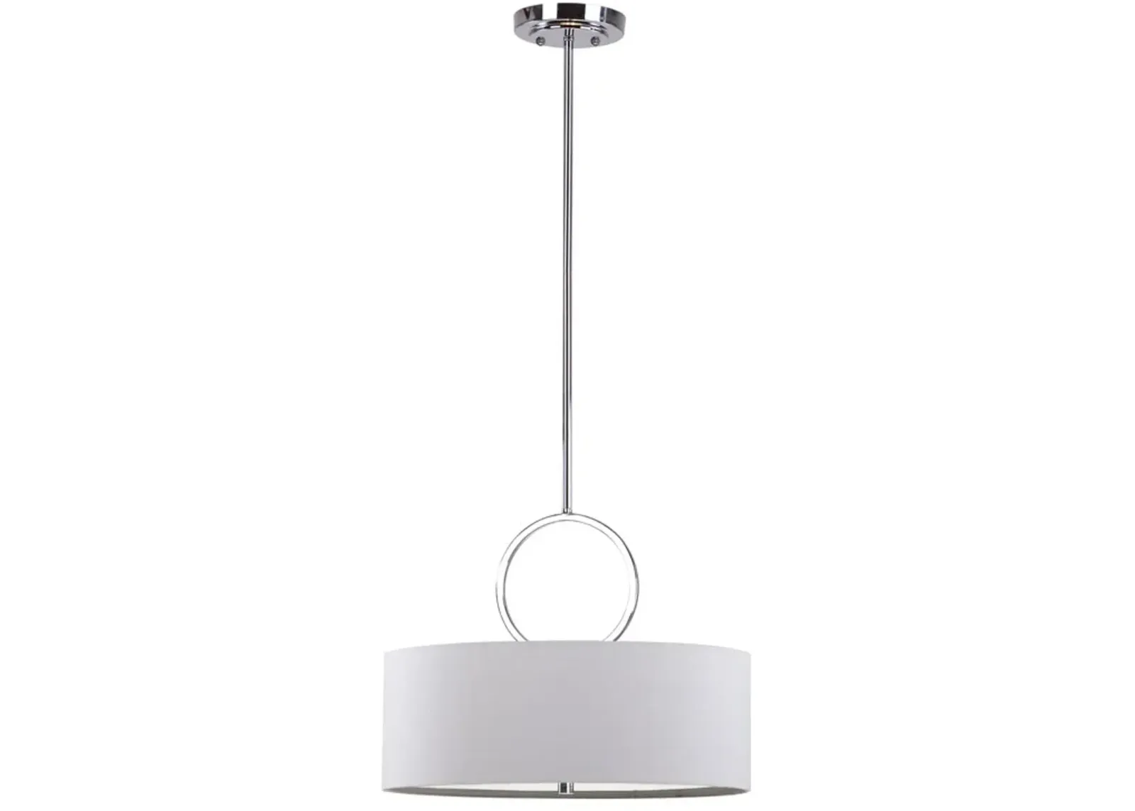 Debonair 3 Light Chrome Ring 18 Inch Dia Drum Adjustable Pendant