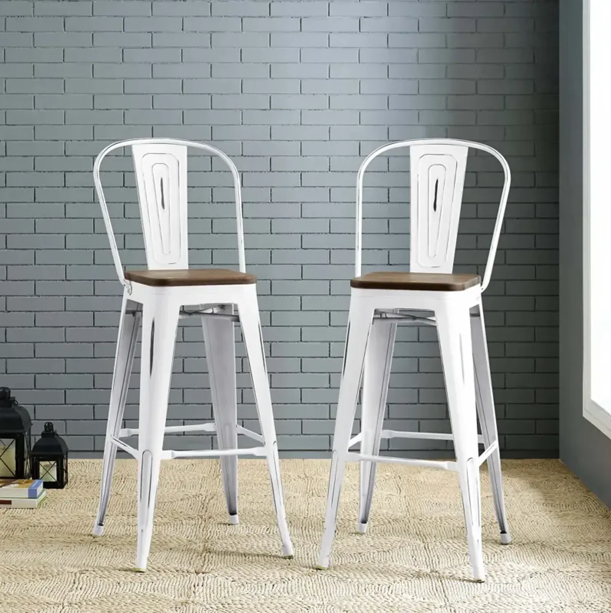 Promenade Bar Stool Metal Set of 2