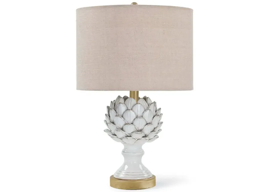 Leafy Artichoke Ceramic Table Lamp (Off White)