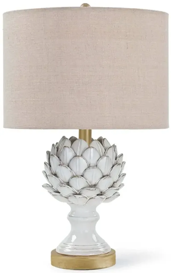 Leafy Artichoke Ceramic Table Lamp (Off White)