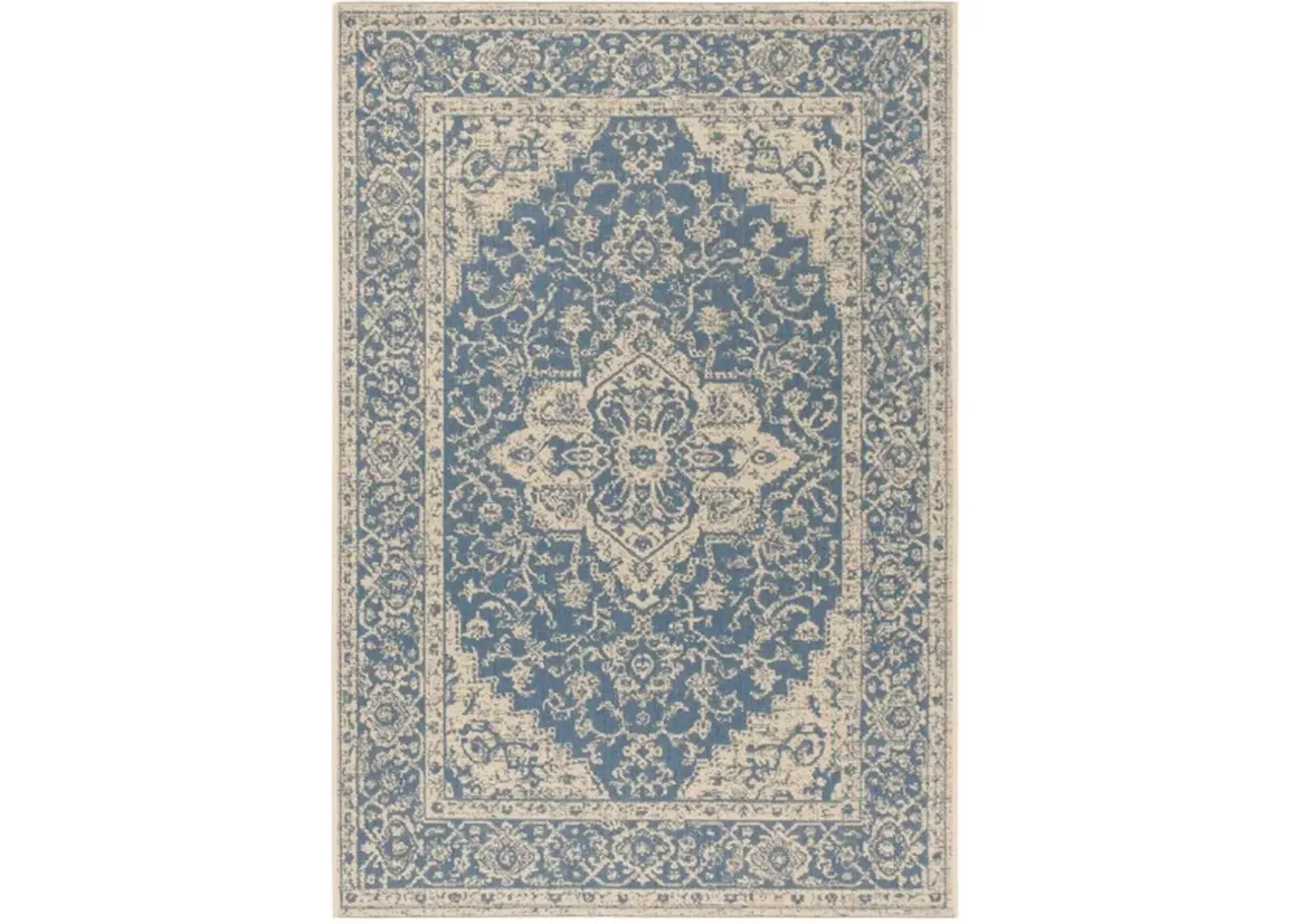 LINDEN 137 Collection LND137M-4 Blue / Creme 4' X 6'