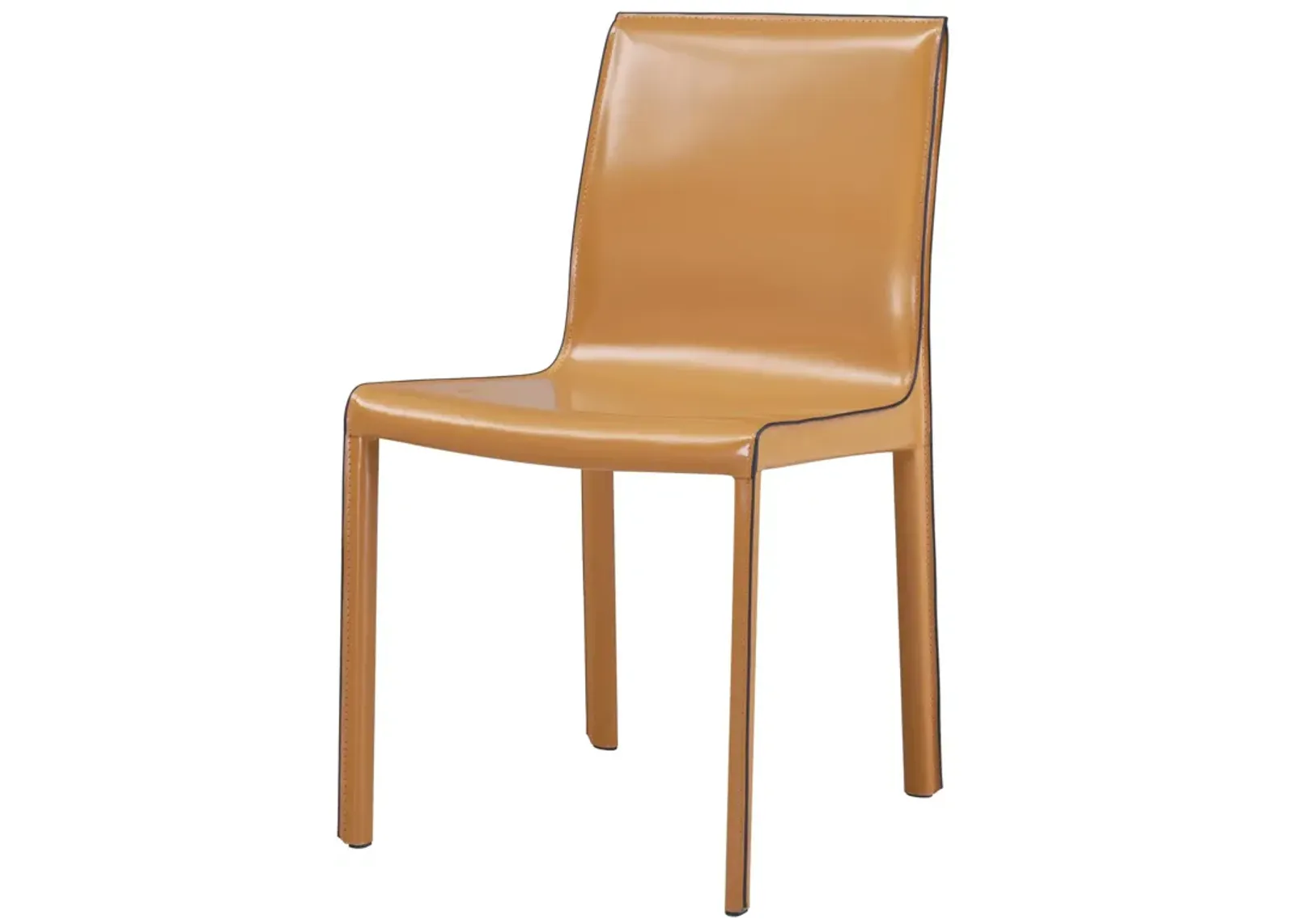 Gervin Recycled Leather Dining Side Chair, Chestnut (Set of 2)