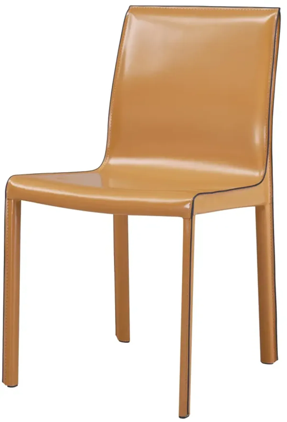 Gervin Recycled Leather Dining Side Chair, Chestnut (Set of 2)