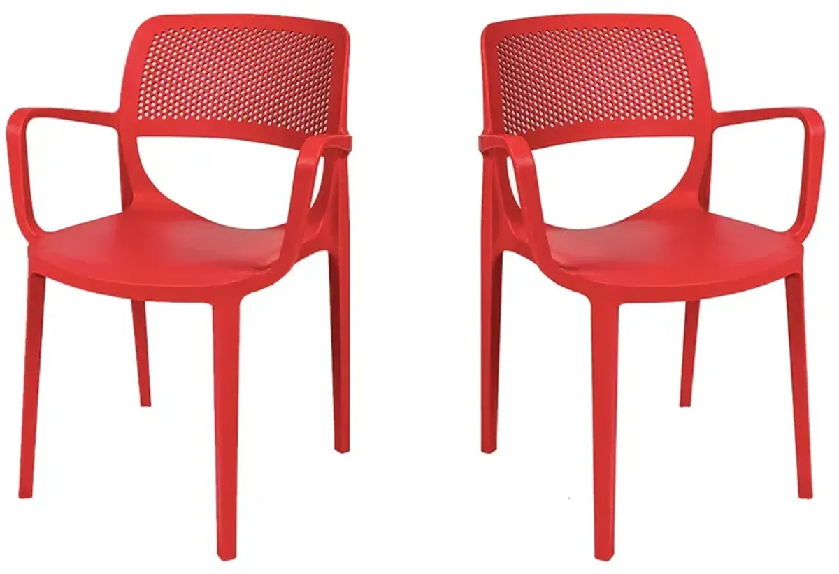 Mila Set of 4 Stackable Armchair-Red