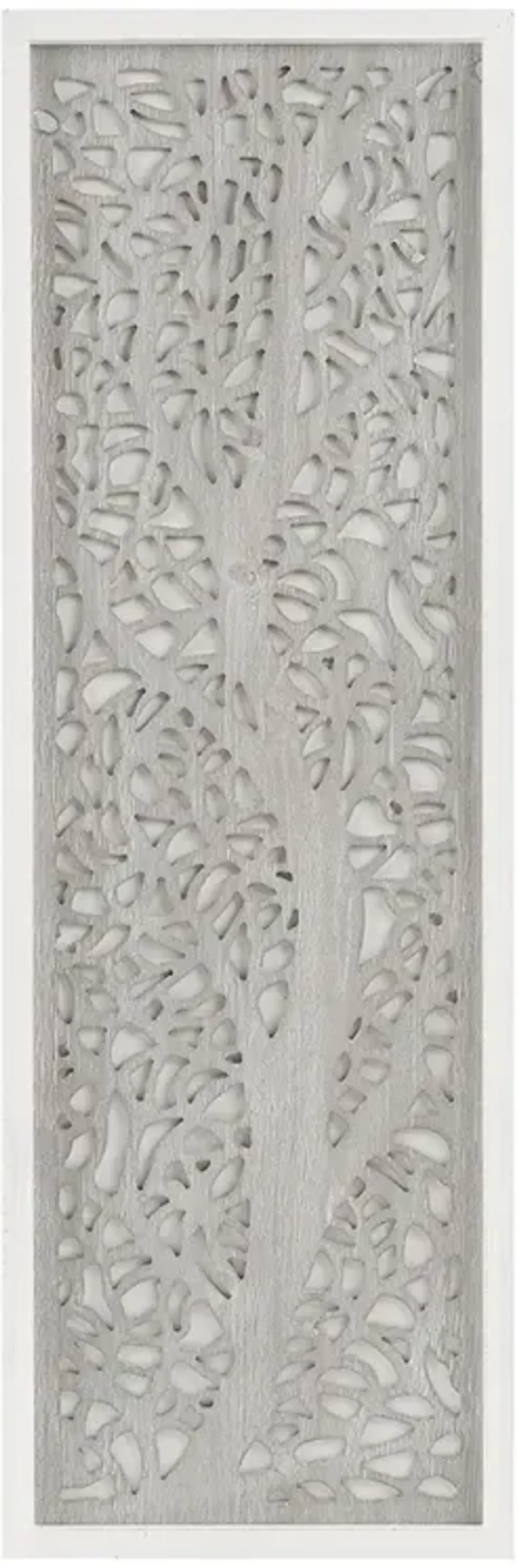 Madison Park Laurel Branches Grey Laser Cut Tree Framed Panel Wall Decor