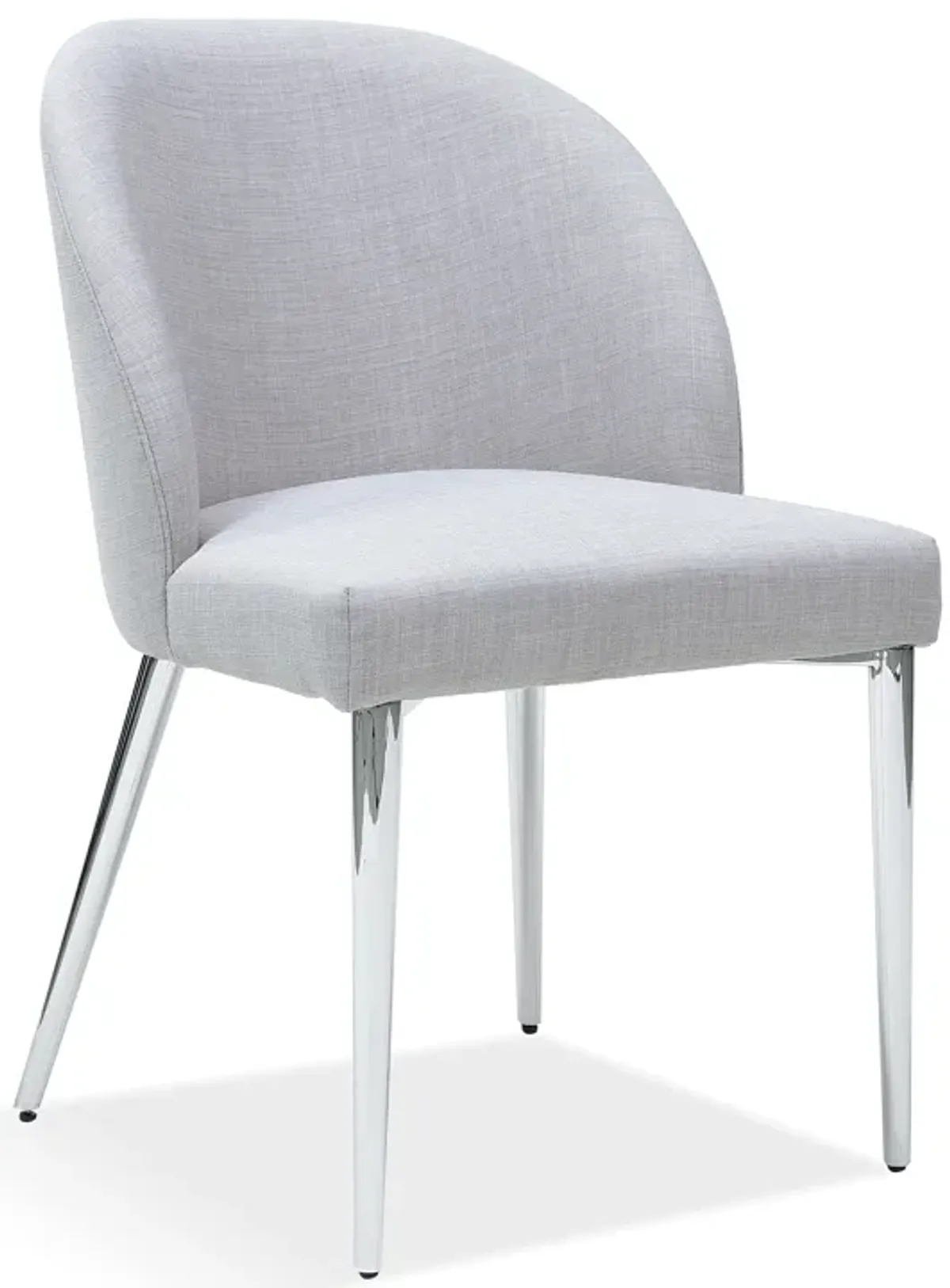 Marilyn Upholstered Dining Chair in Shadow and Polished Stainless Steel