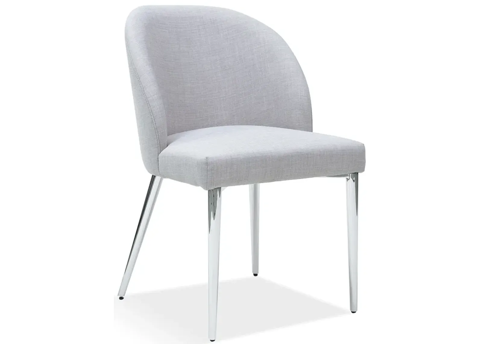 Marilyn Upholstered Dining Chair in Shadow and Polished Stainless Steel