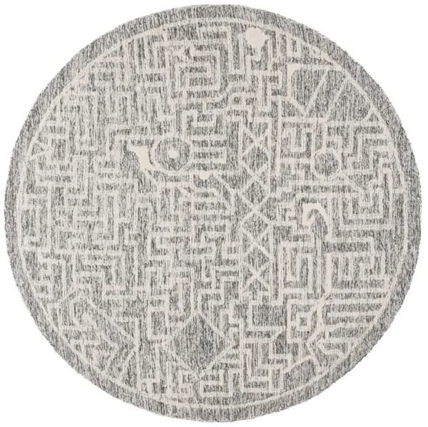 ABSTRACT Hand Tufted 6' x 6' Round area rug
