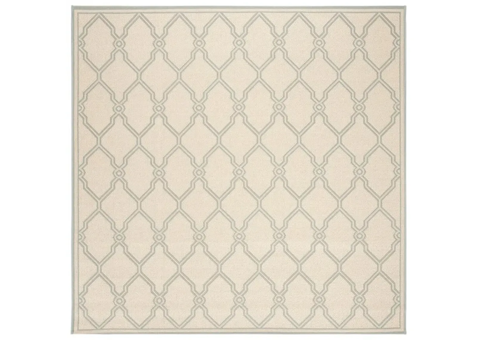 LINDEN 124 Collection LND124L-6SQ Cream / Aqua 6'-7" X 6'-7" Square