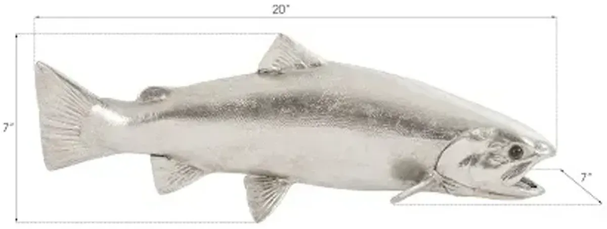 rainbow trout fish, resin, silver leaf