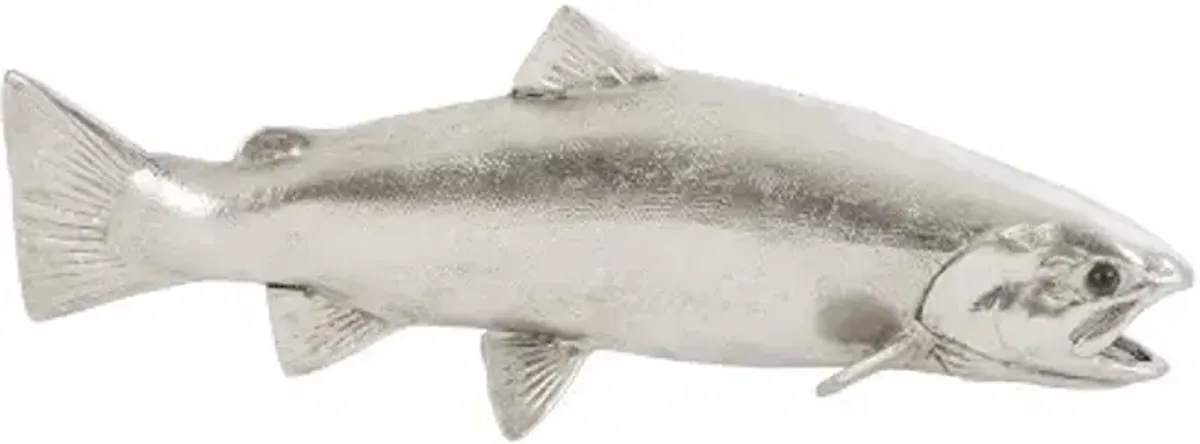 rainbow trout fish, resin, silver leaf