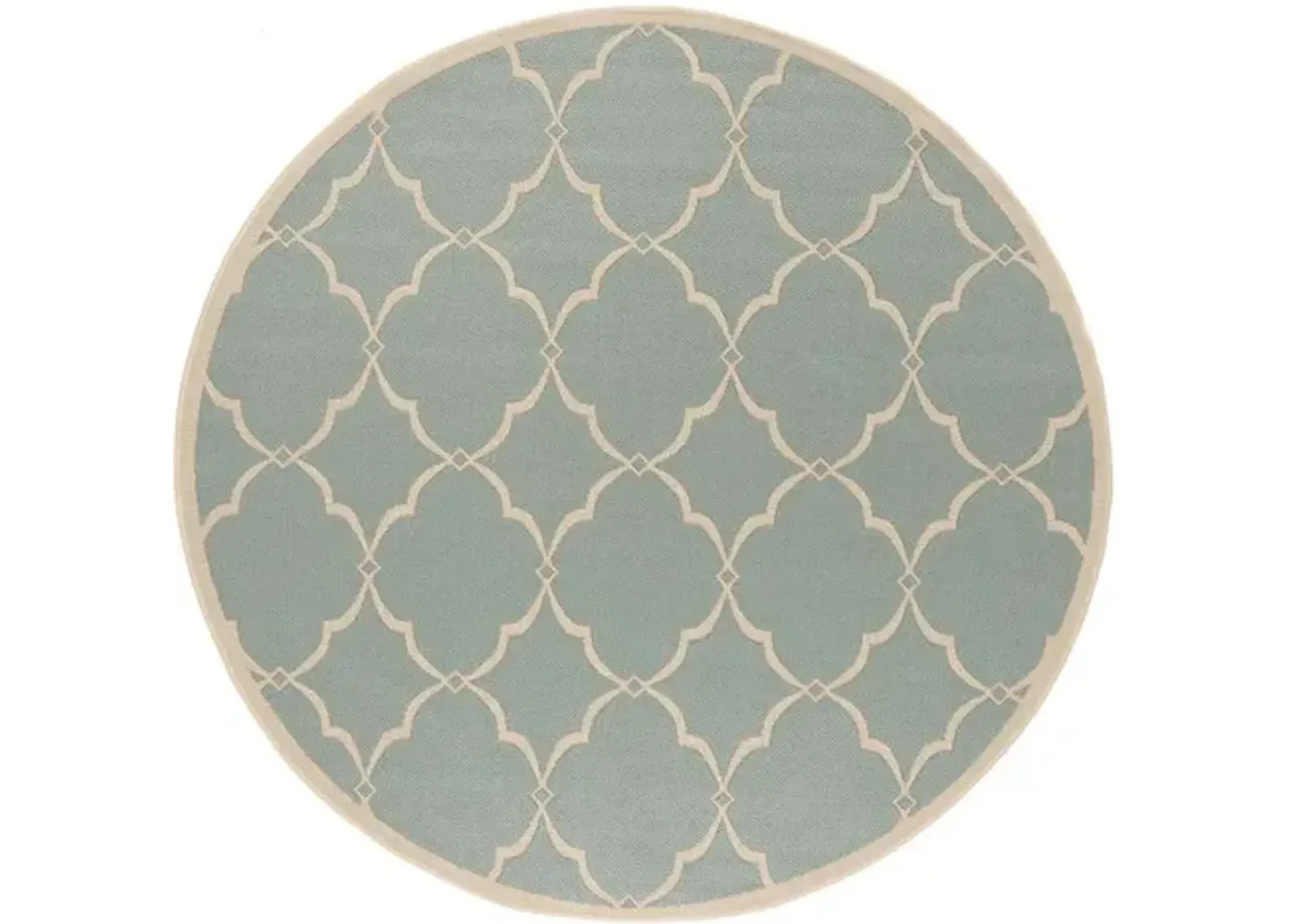 Safavieh BEACH HOUSE Collection BHS125K-6R Aqua / Cream 6'-7" X 6'-7" Round