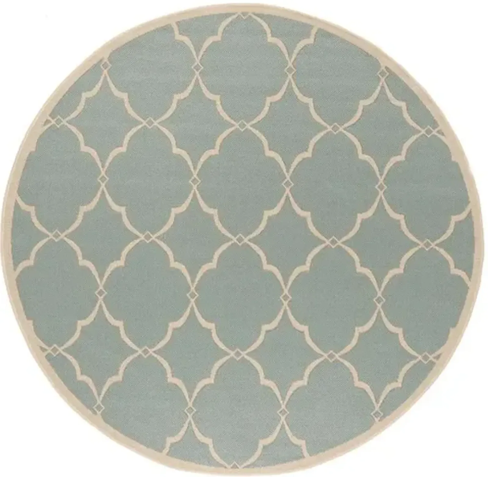 Safavieh BEACH HOUSE Collection BHS125K-6R Aqua / Cream 6'-7" X 6'-7" Round