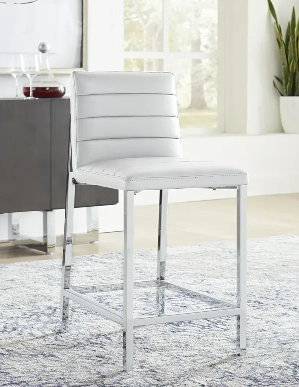 Amalfi Metal Back Counter Stool in White