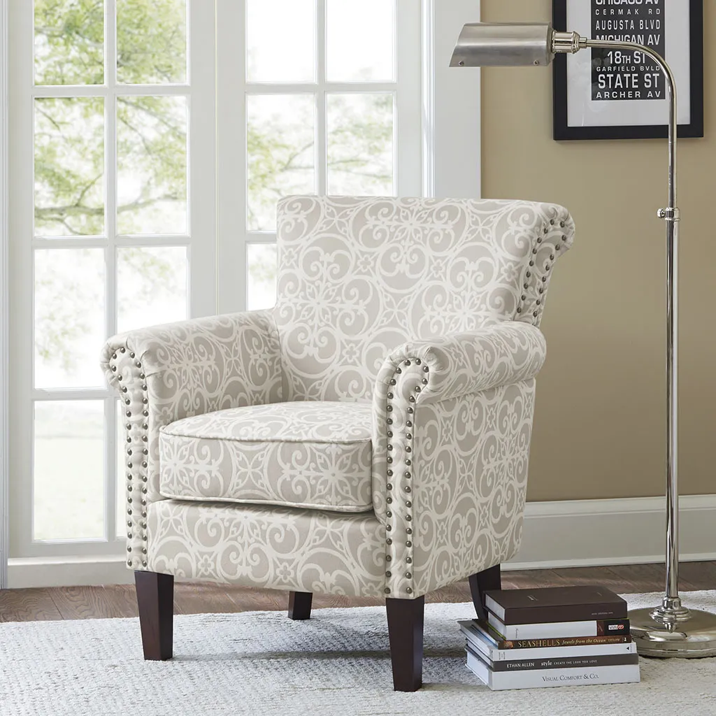 Madison Park Brooke Natural Tight Back Club Chair