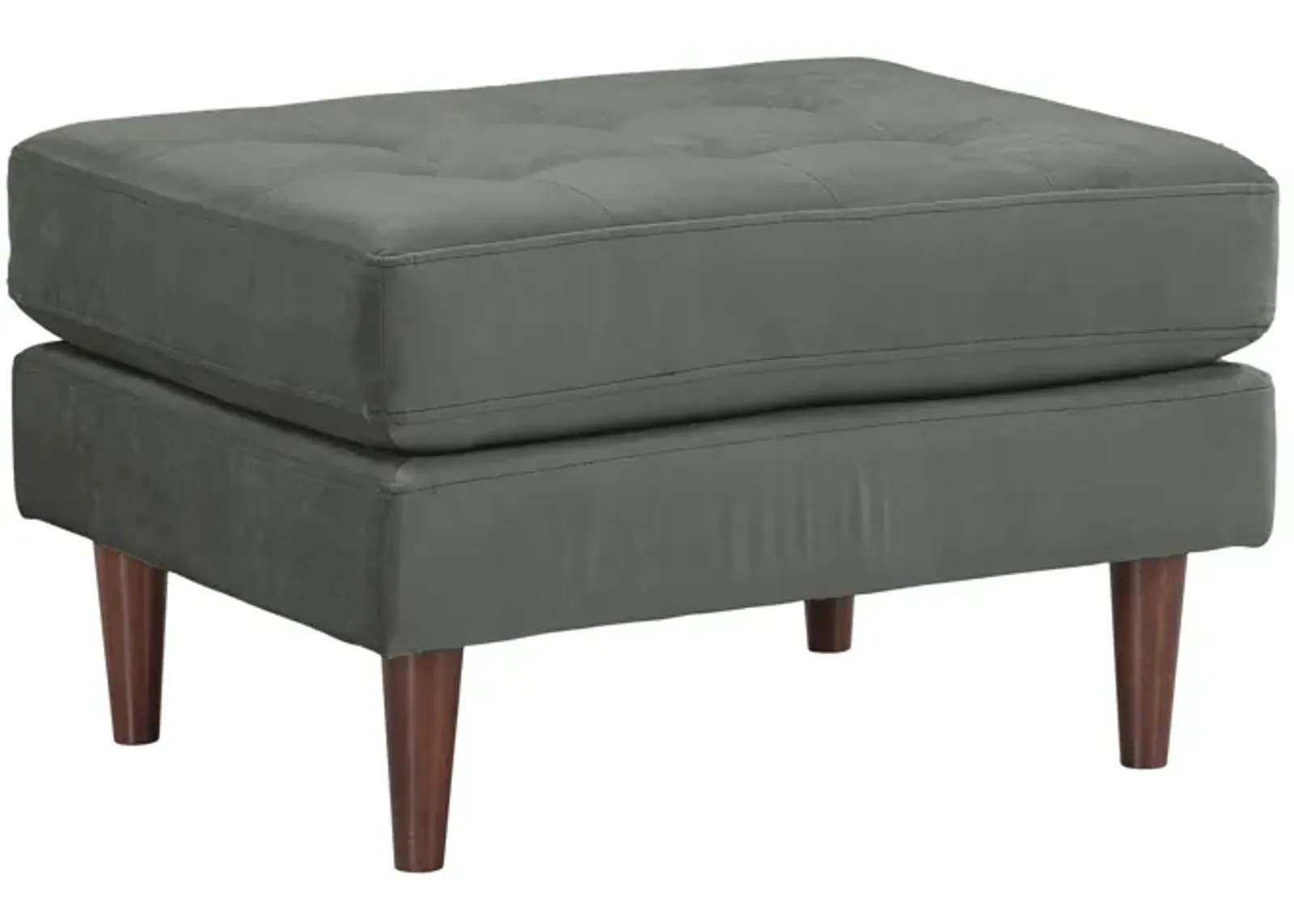 Cave Ash Gray Velvet Ottoman