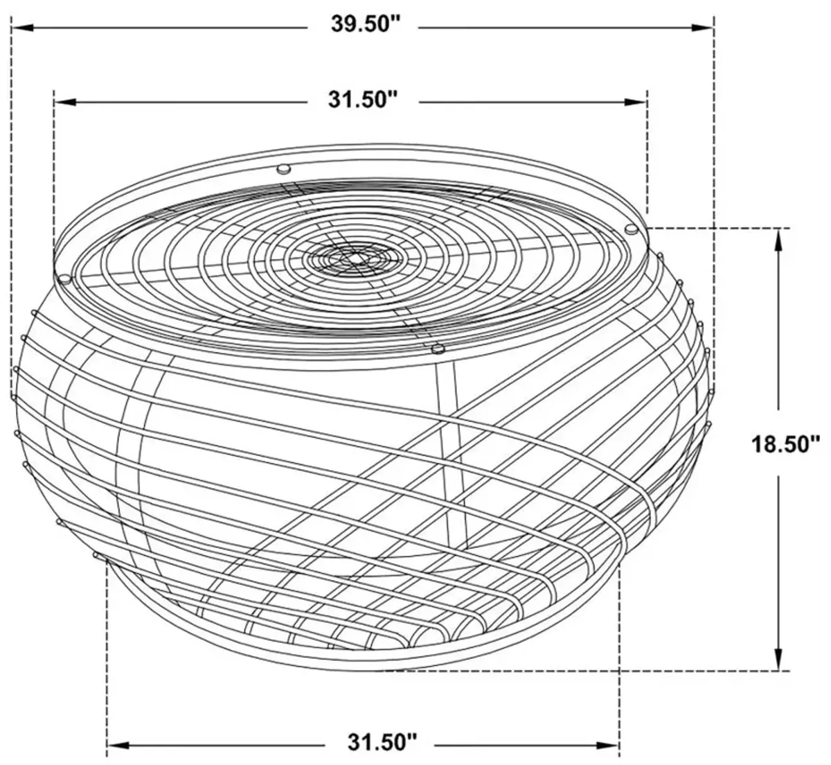 Dahlia Round Glass Top Woven Rattan Coffee Table Natural Brown