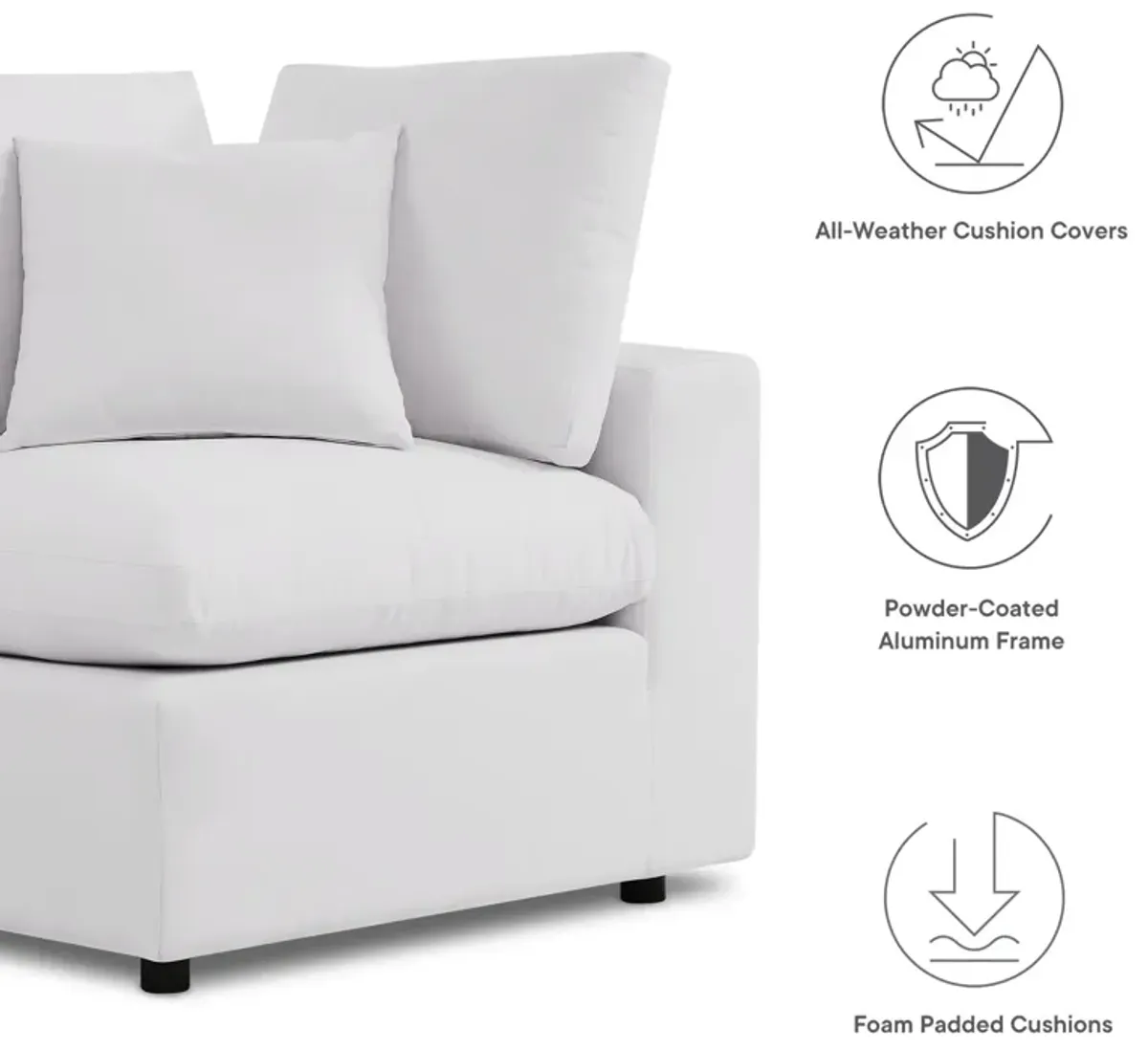 Commix 5-Piece Outdoor Patio Sectional Sofa