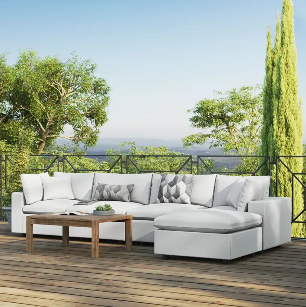 Commix 5-Piece Outdoor Patio Sectional Sofa